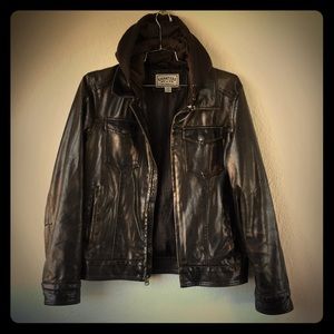 Levi’s Imitation Leather Hooded Jacket Vegan Biker